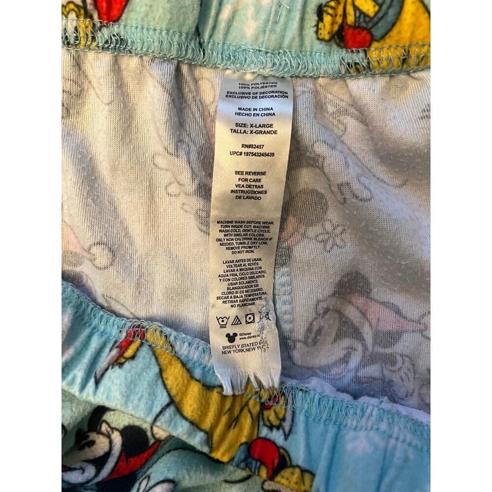Disney Mickey Minnie Pluto Ice Skating Christmas Pajama Pants XL Fleece Holiday - Picture 8 of 8